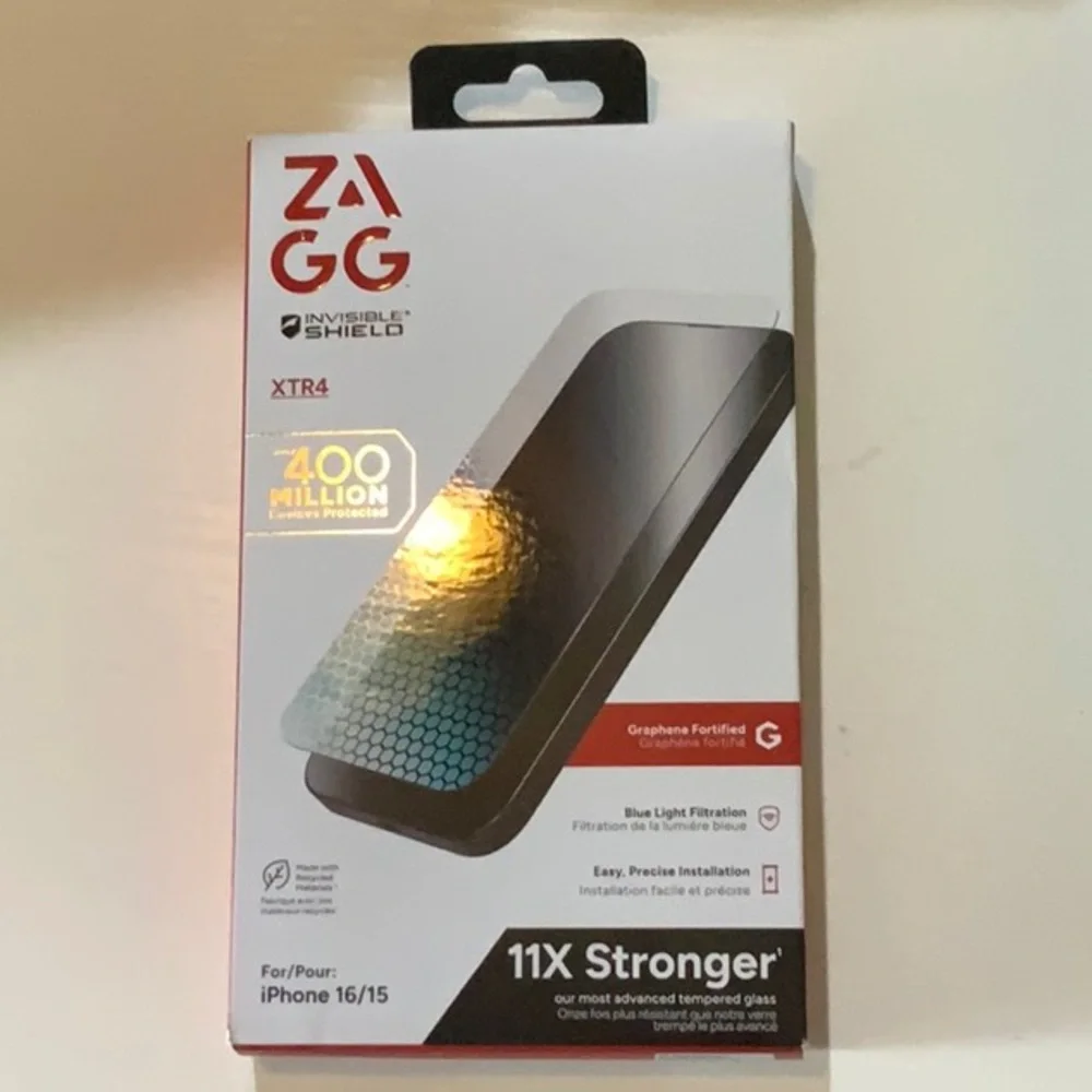 InvisibleShield Screen Protector for iPhone 16/15 - Black
